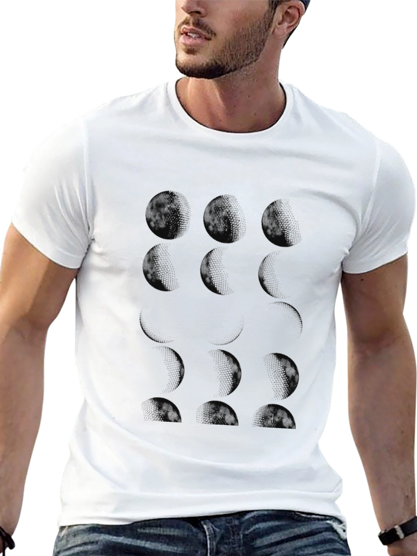 Black Graphic Tee - Minimalist Circle Design
