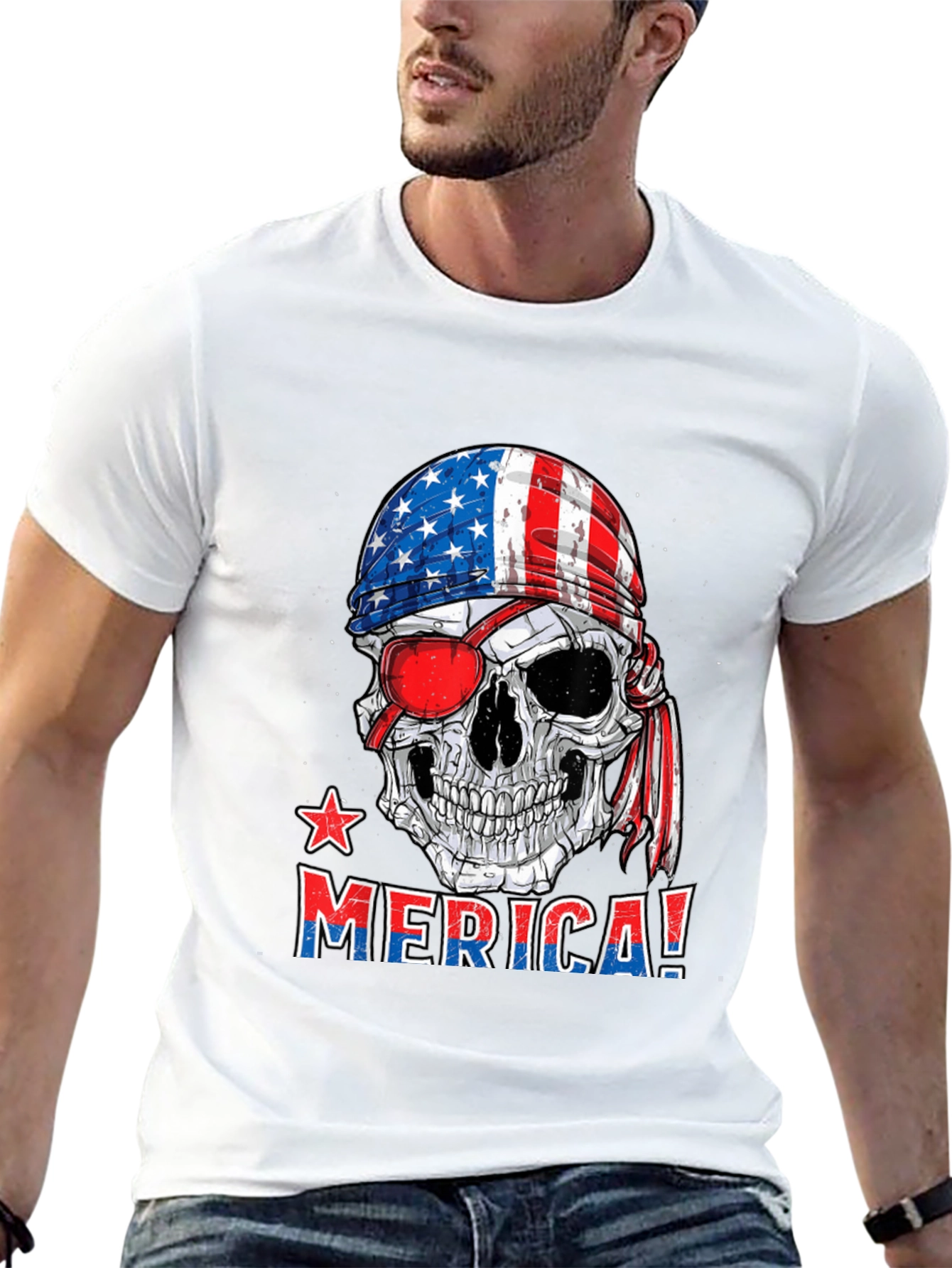 Patriotic Skull T-Shirt - USA Pride