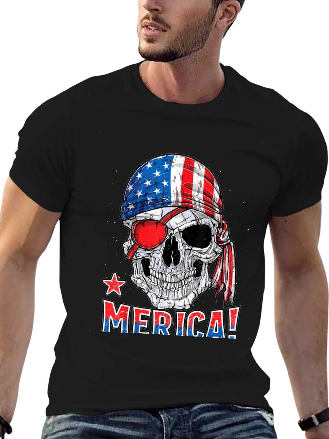 Patriotic Skull T-Shirt - USA Pride