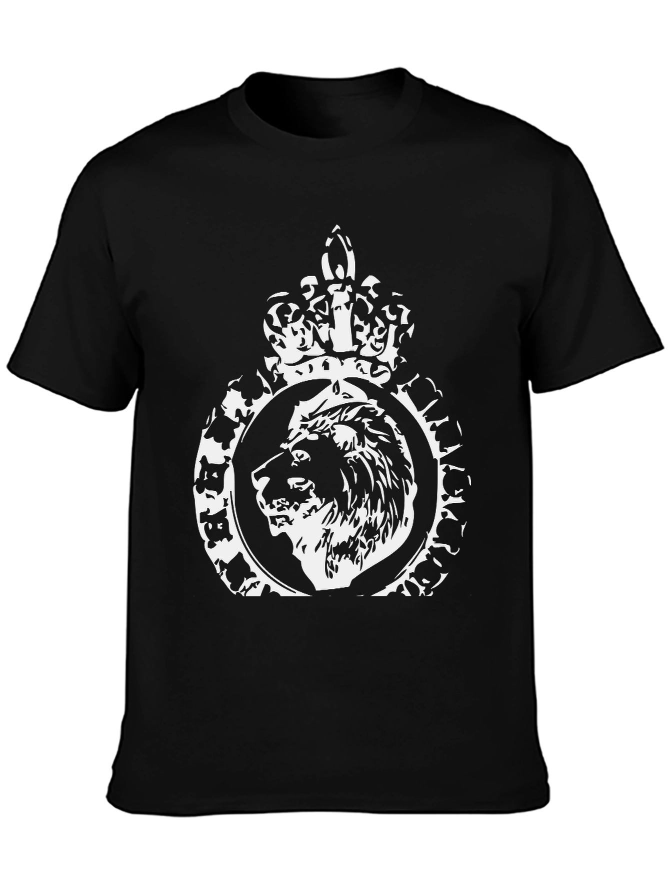 Lion Crown Graphic Print Black T-Shirt