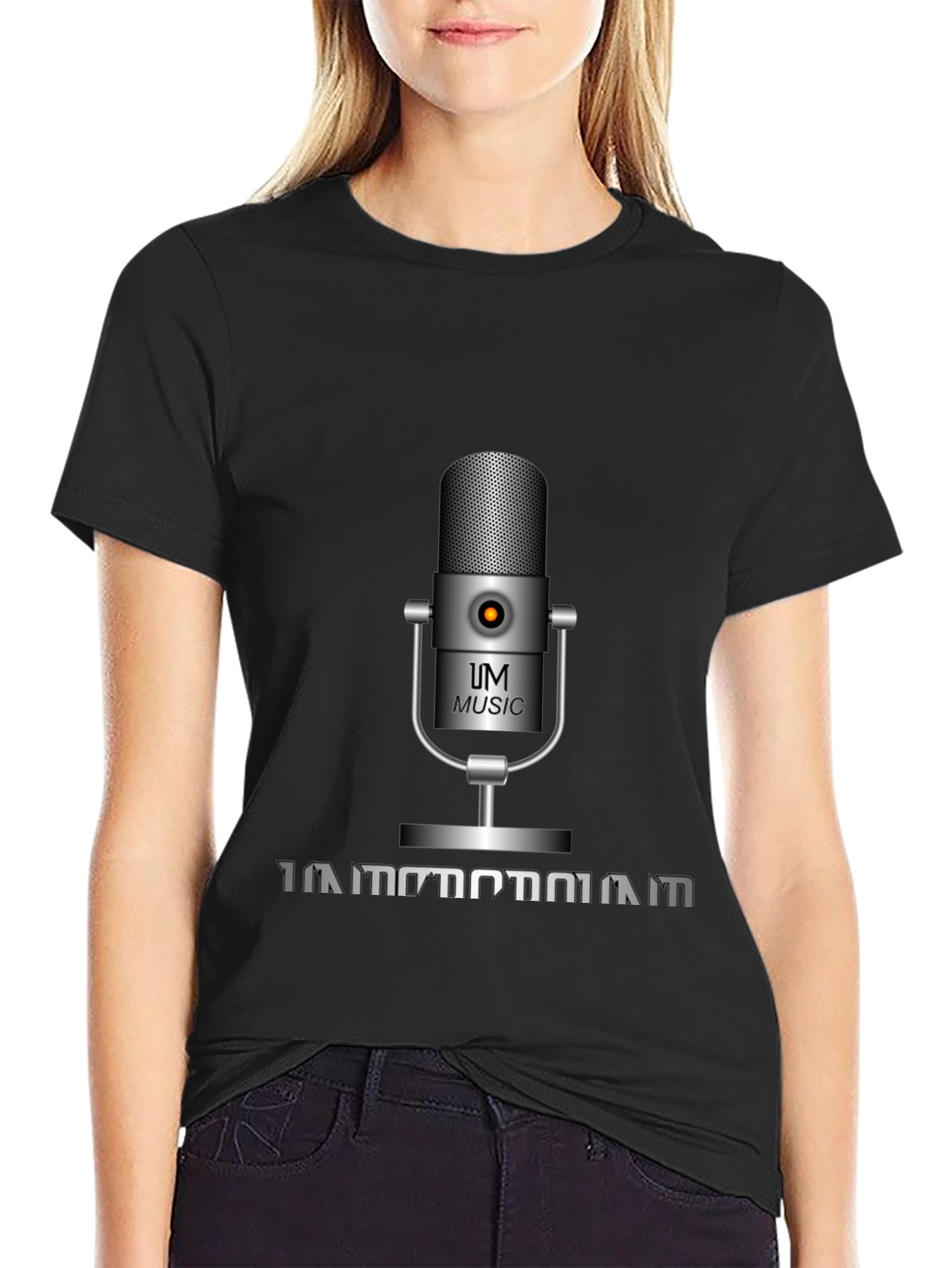 UM Music Microphone Black T-Shirt