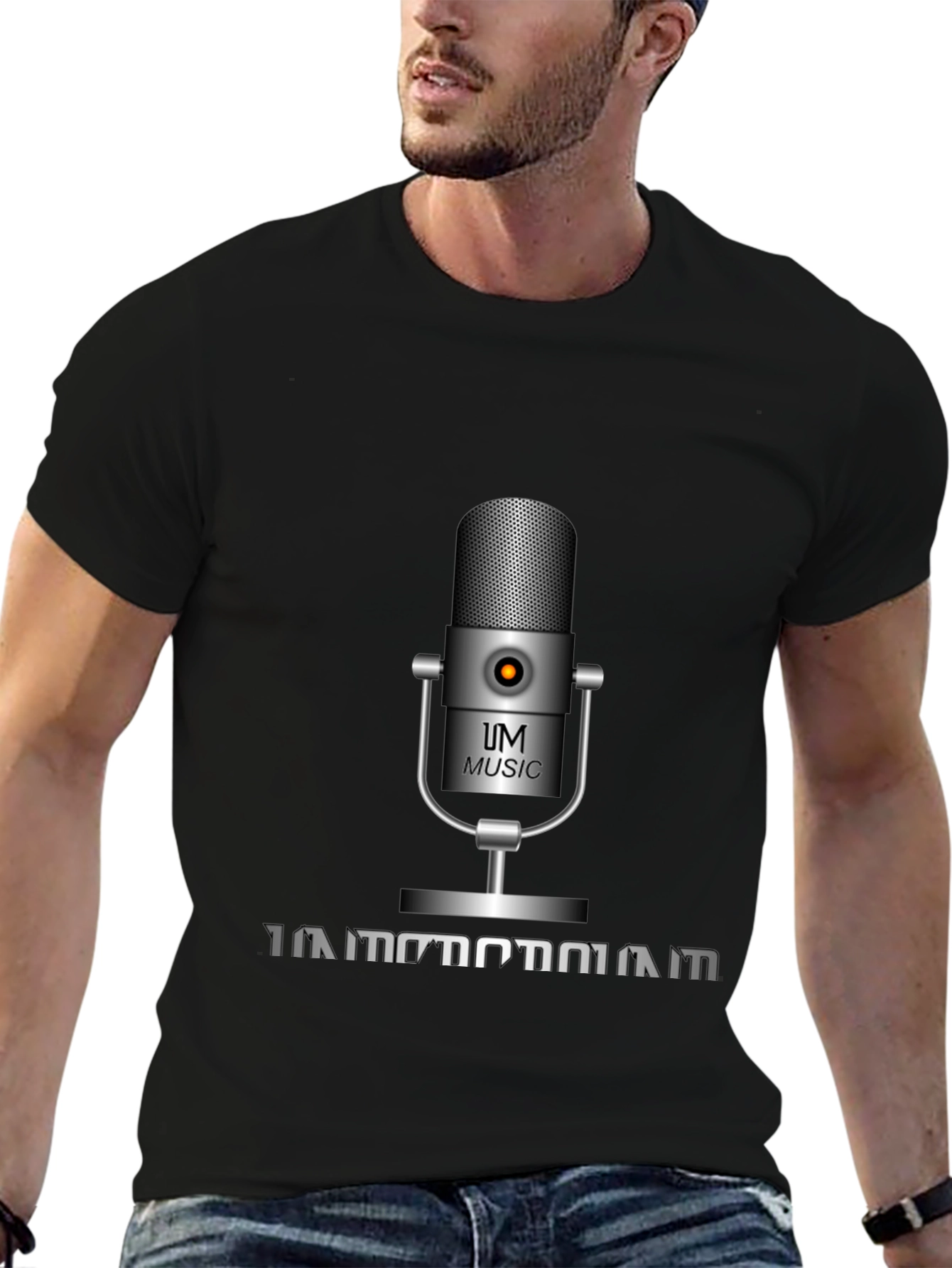 UM Music Microphone Black T-Shirt