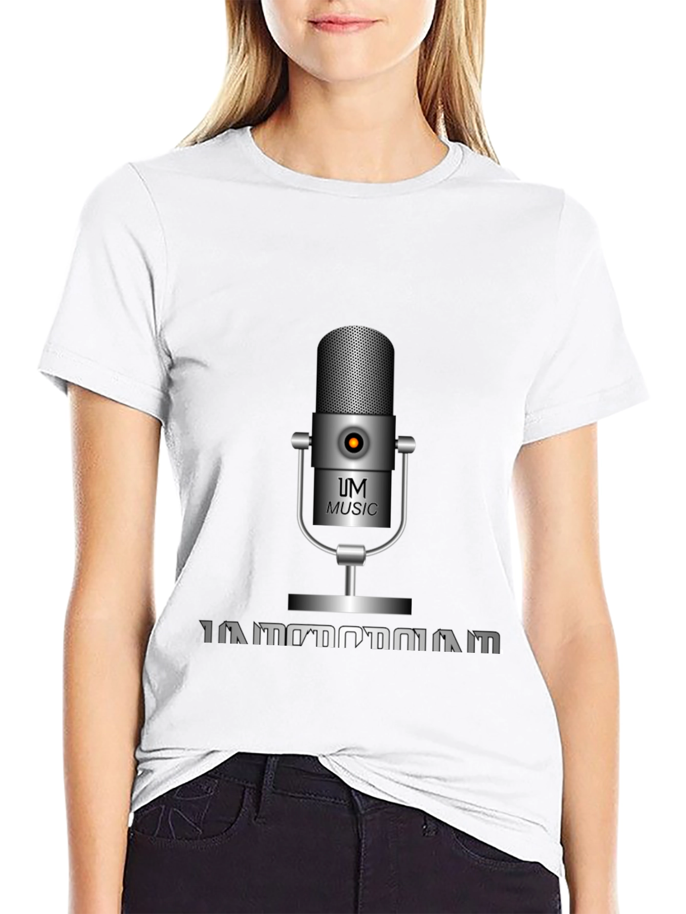UM Music Microphone Black T-Shirt