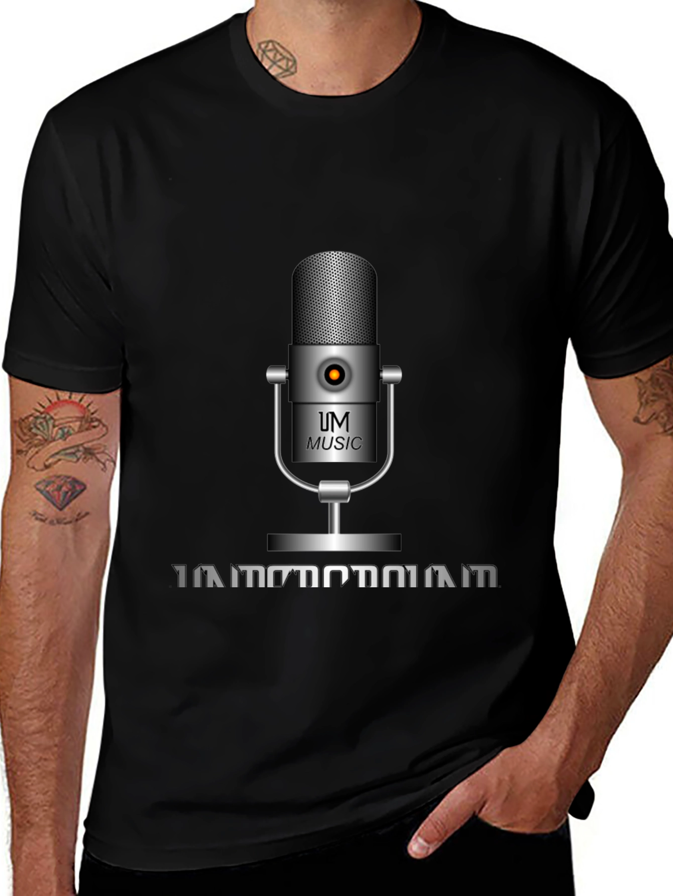 UM Music Microphone Black T-Shirt