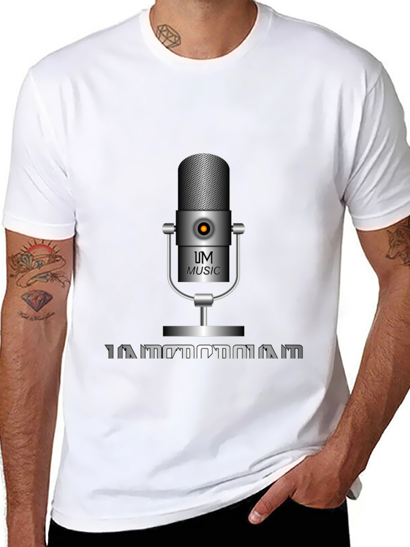 UM Music Microphone Black T-Shirt