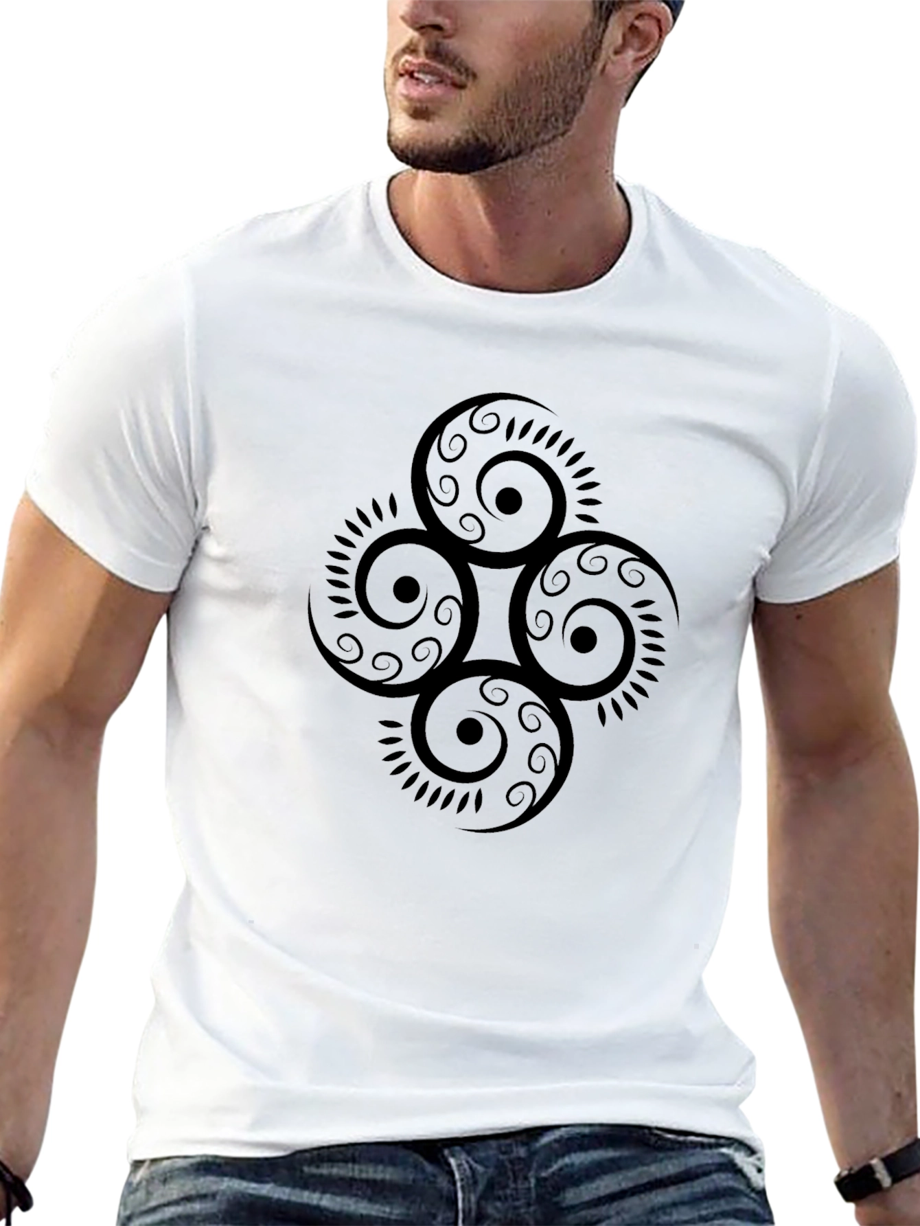 Black T-Shirt with Celtic Knot Design
