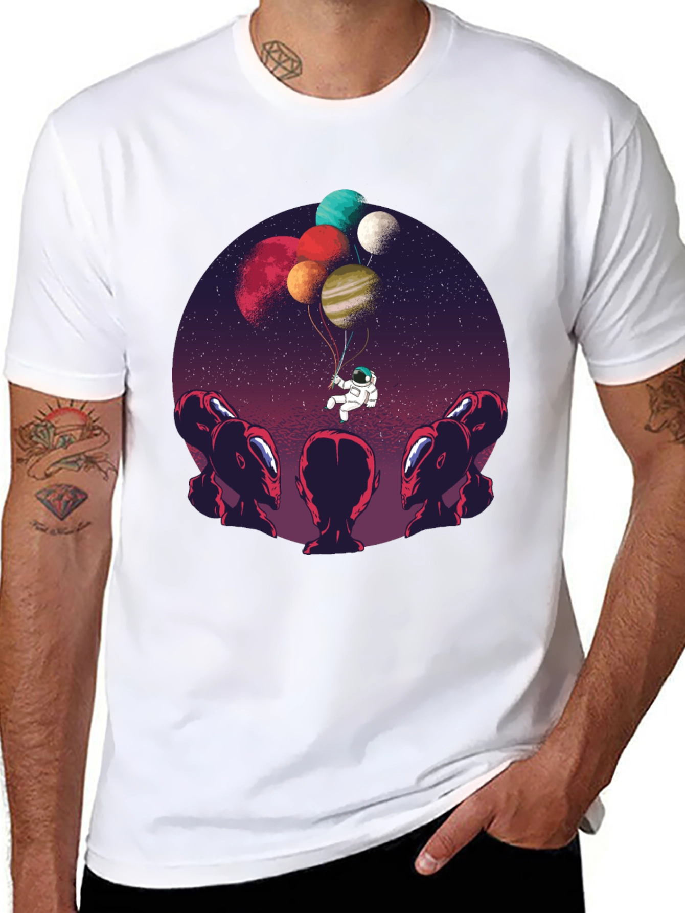 Astronaut Balloon Ride Graphic Tee