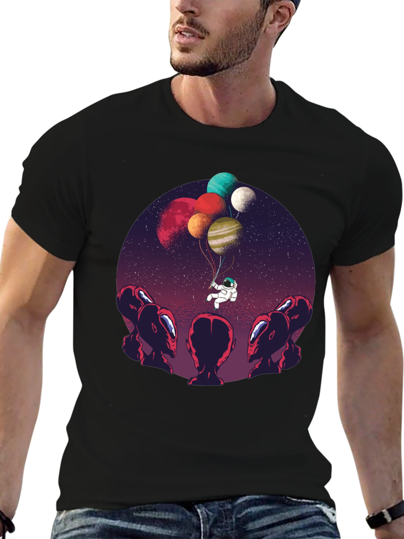 Astronaut Balloon Ride Graphic Tee