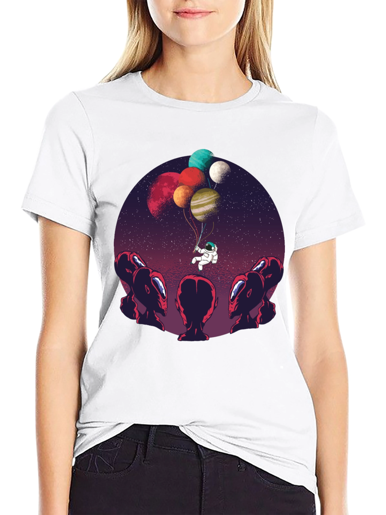Astronaut Balloon Ride Graphic Tee