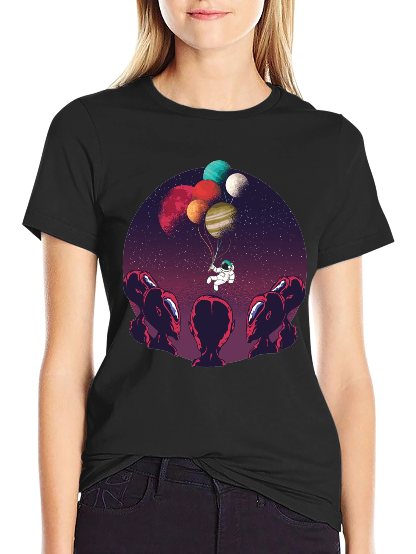 Astronaut Balloon Ride Graphic Tee