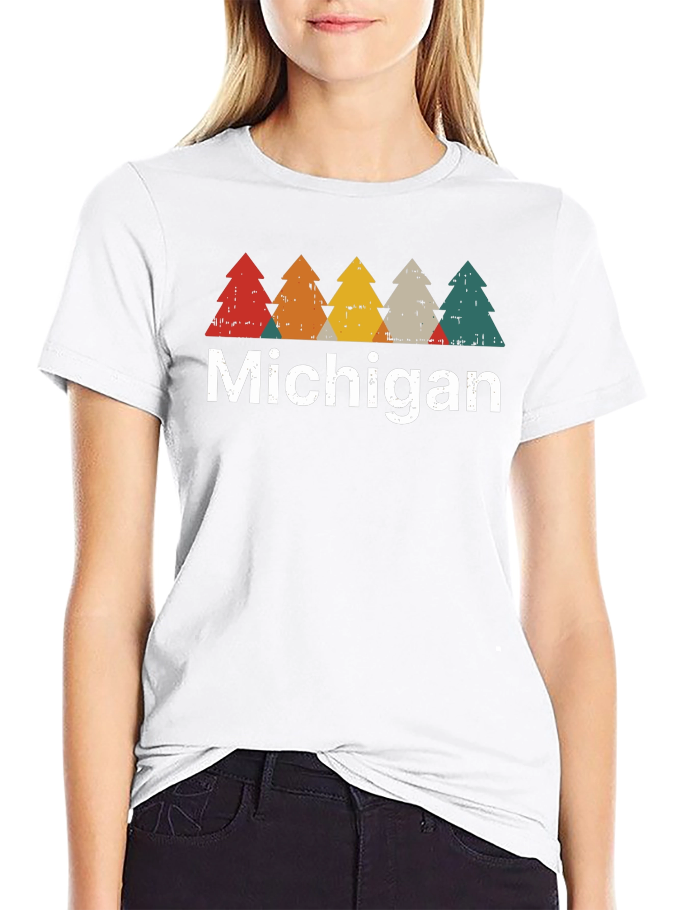 Michigan Trees Retro T-Shirt