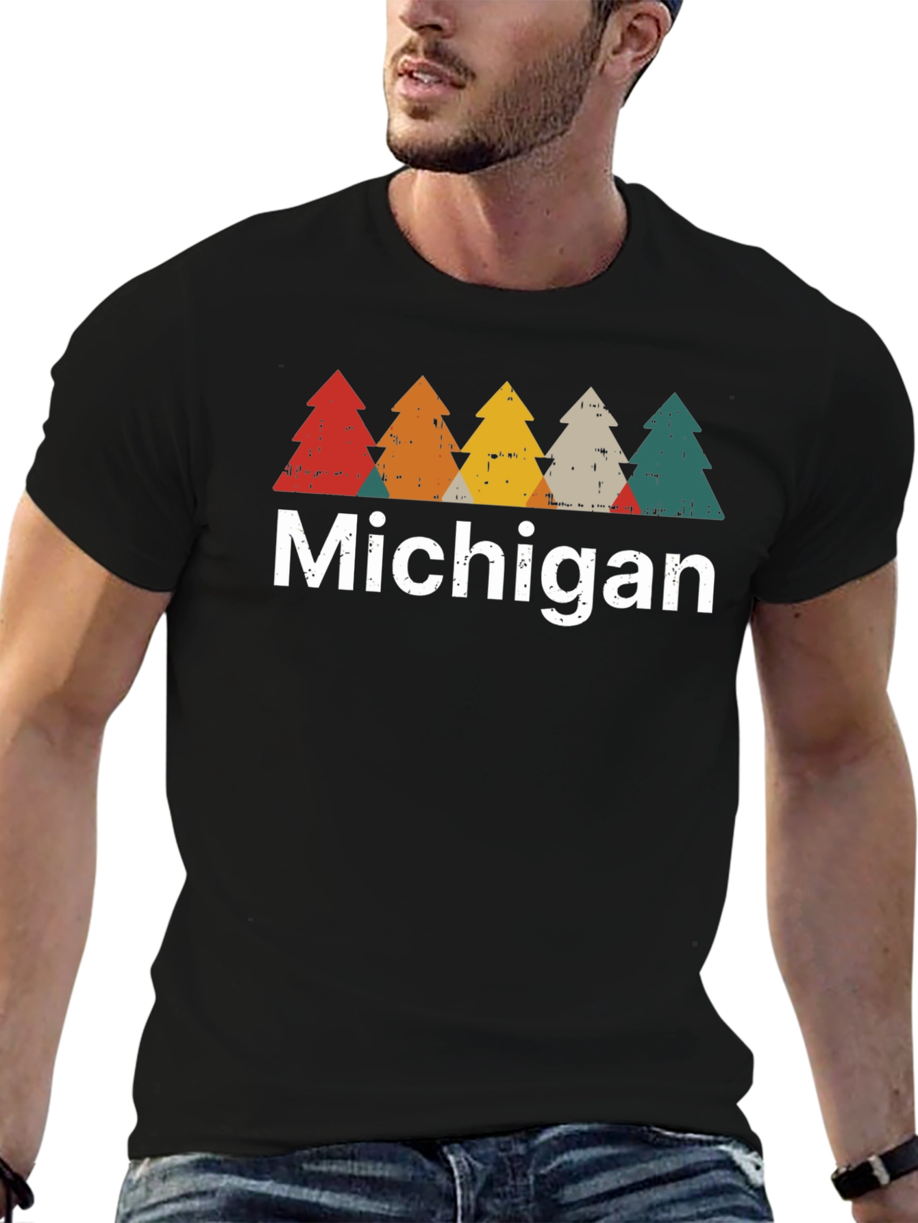 Michigan Trees Retro T-Shirt