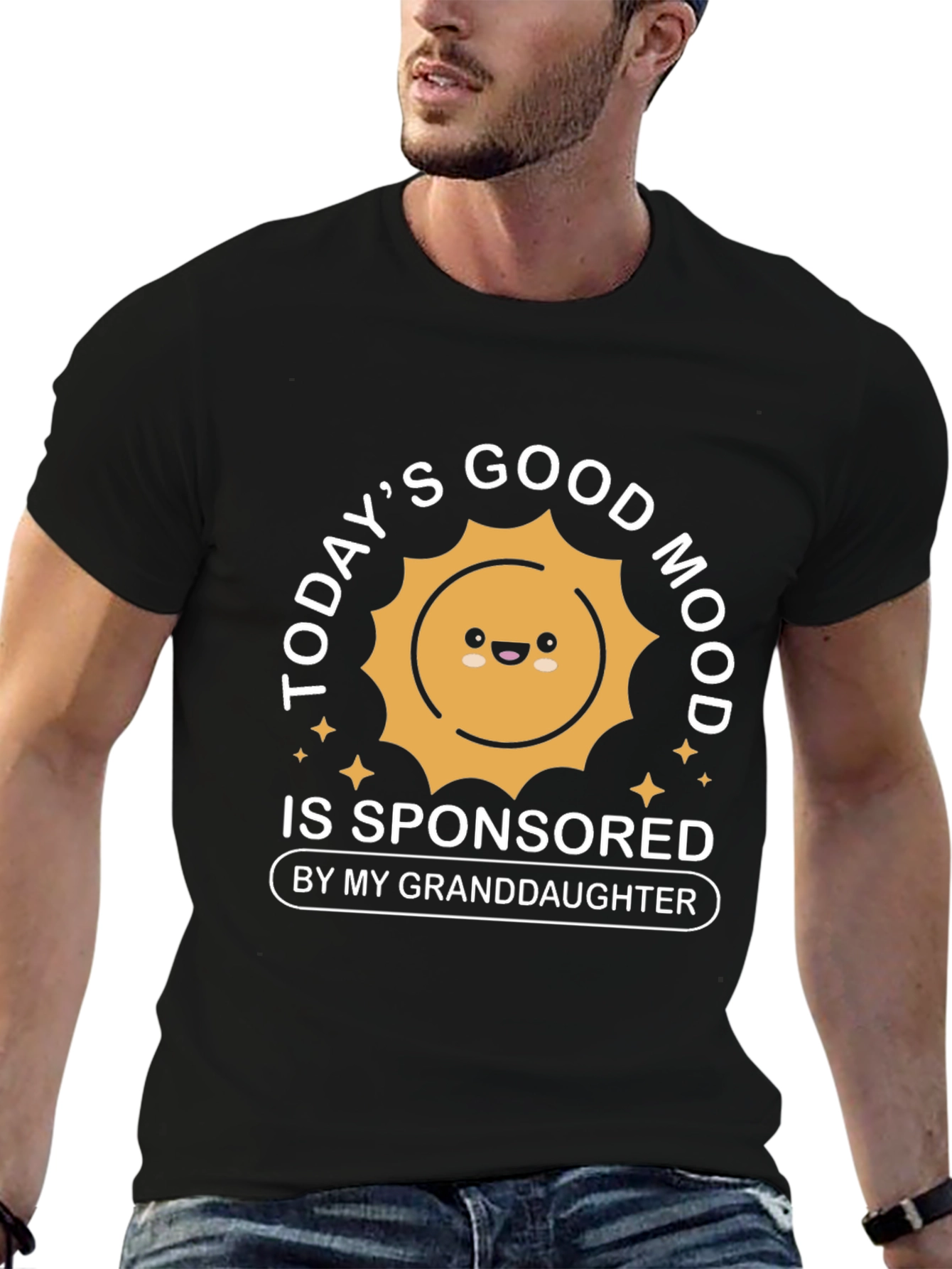 Granddaughter Sponsored Good Mood Black T-Shirt