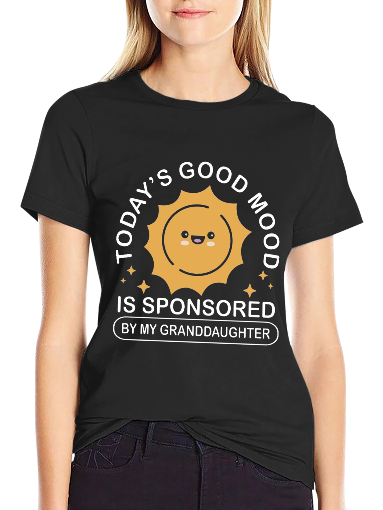Granddaughter Sponsored Good Mood Black T-Shirt