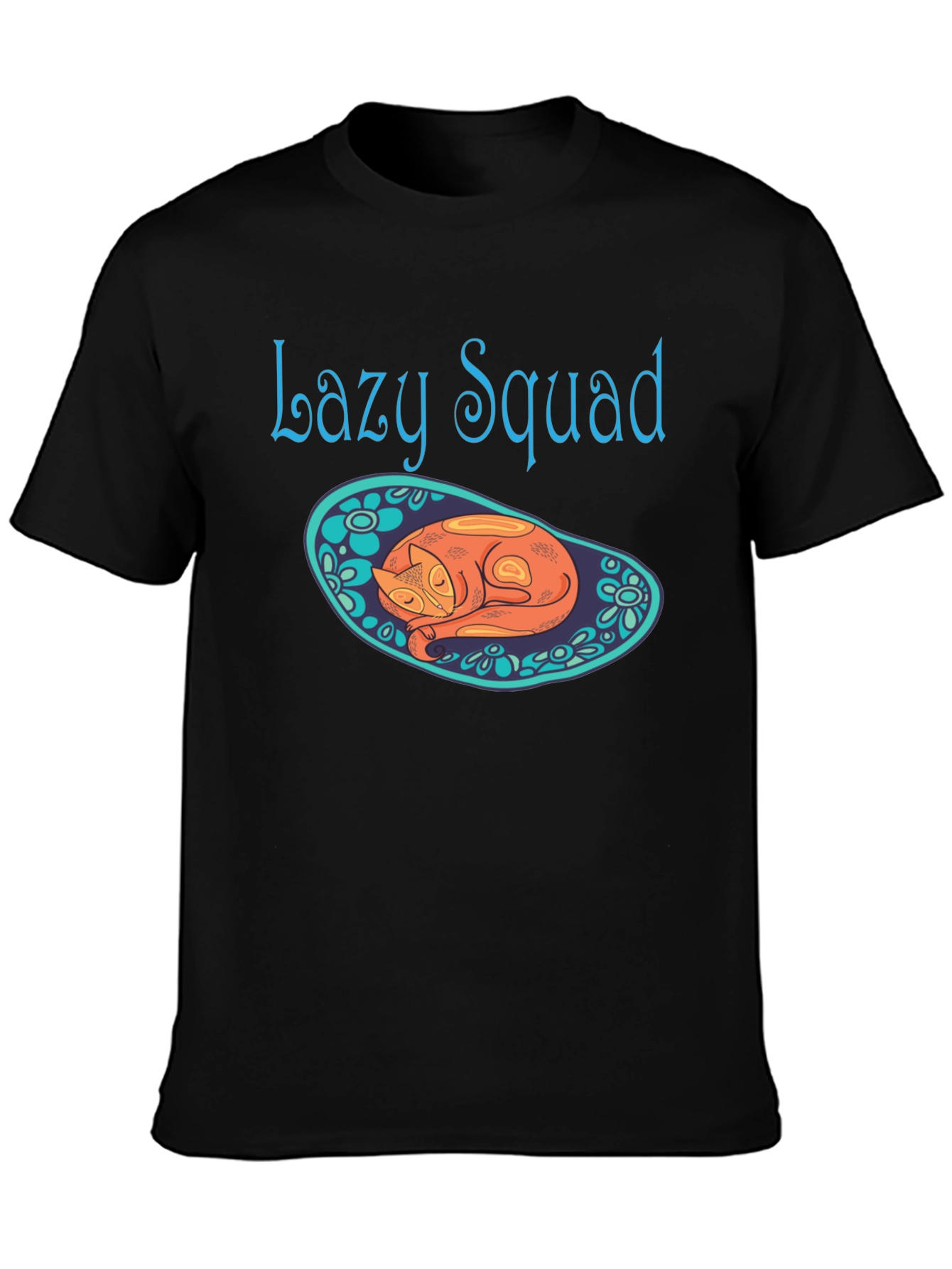 Lazy Squad Cat Graphic T-Shirt