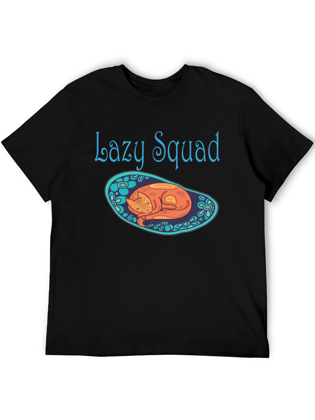 Lazy Squad Cat Graphic T-Shirt