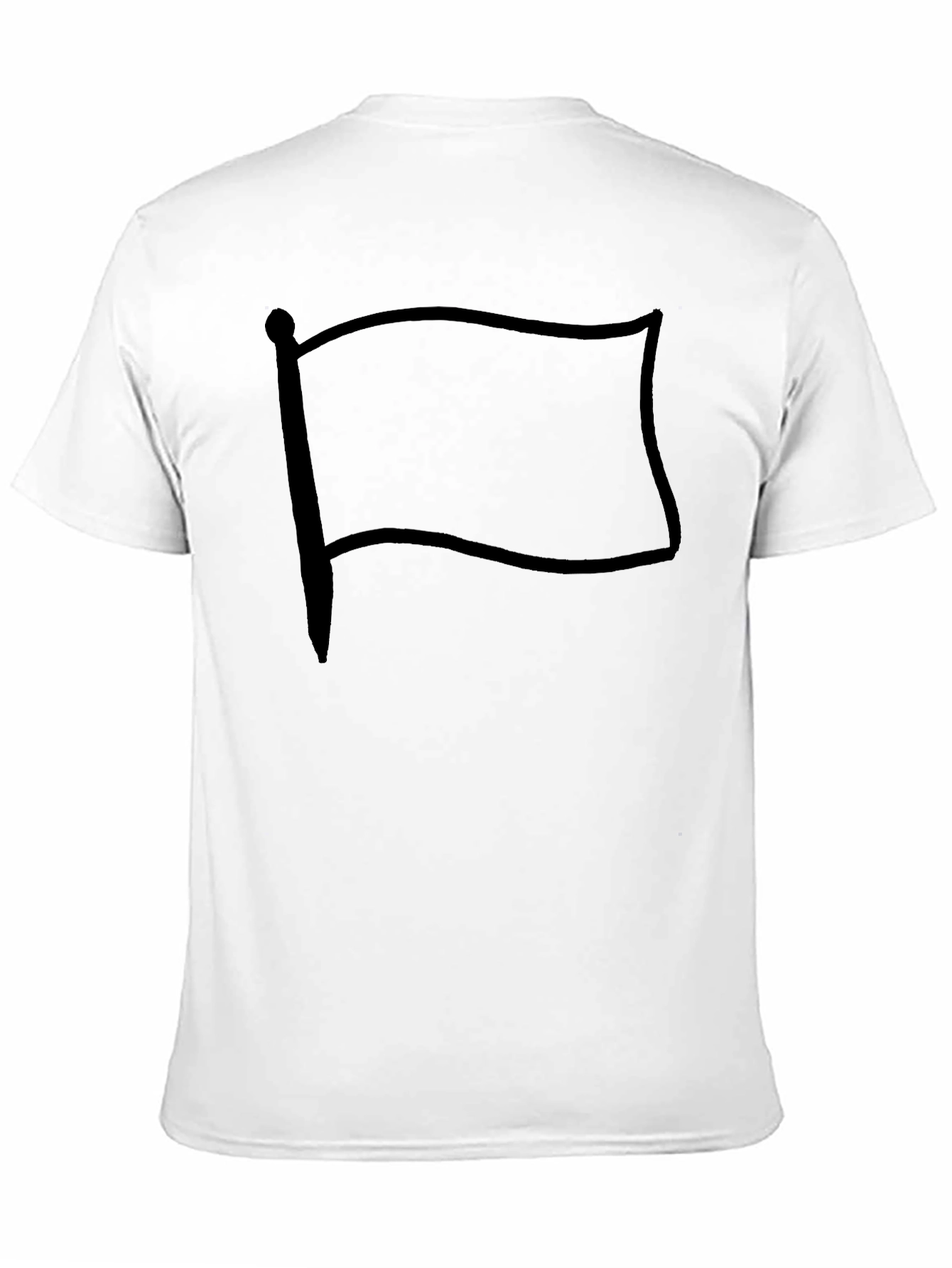 Mens Graphic T-Shirt - Flag Design Solid Black