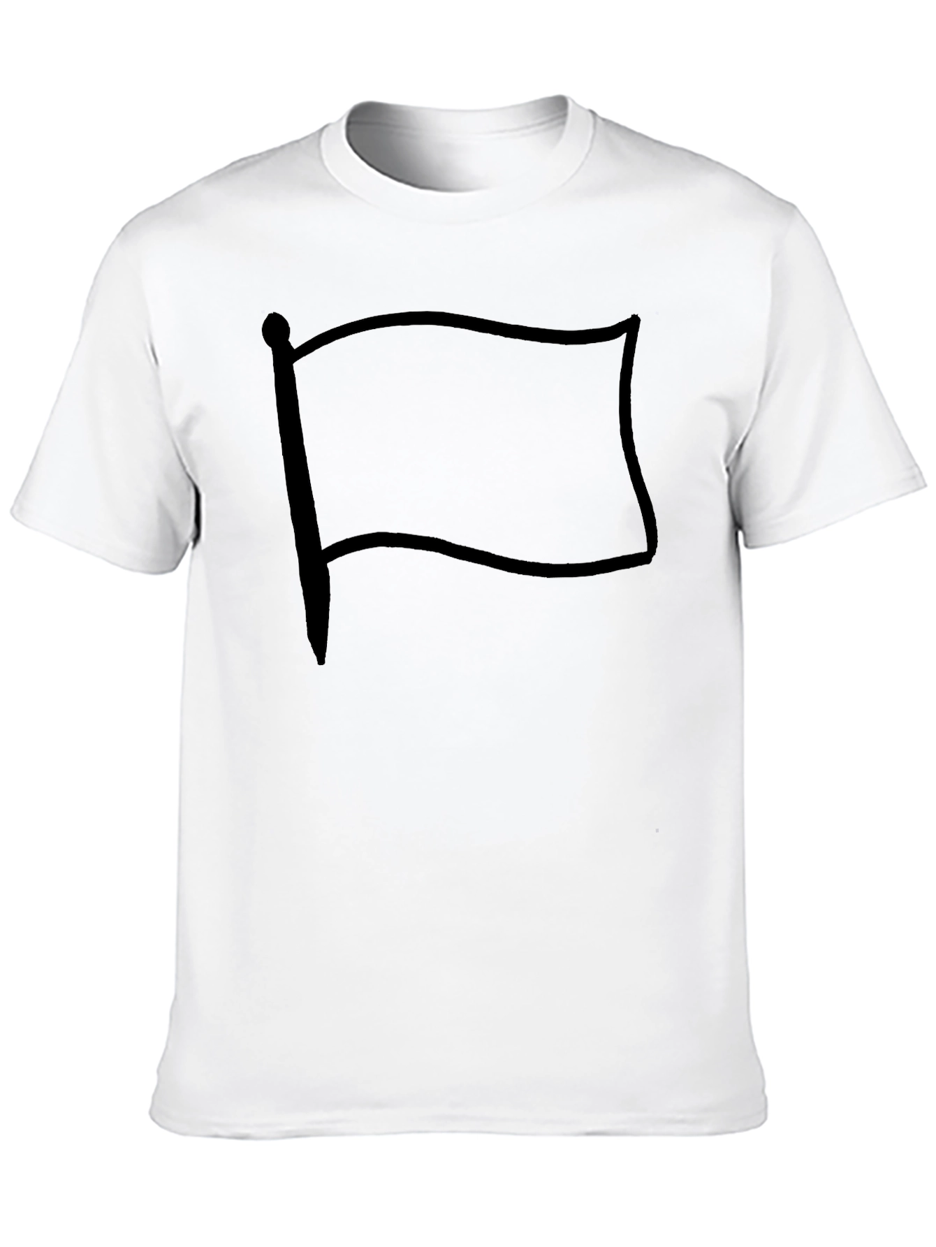 Mens Graphic T-Shirt - Flag Design Solid Black