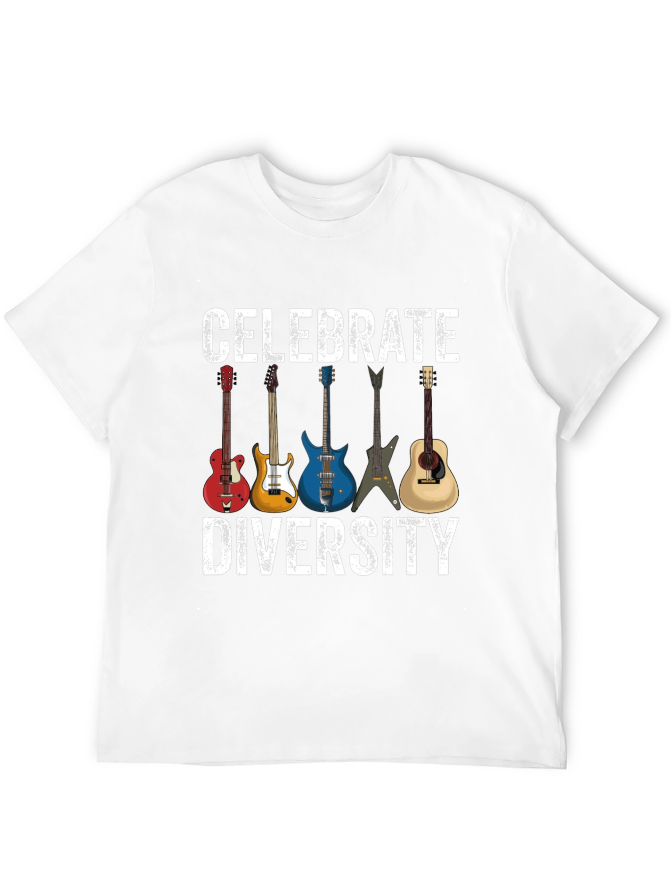 Celebrate Diversity Guitar T-Shirt - Music Lover Tee