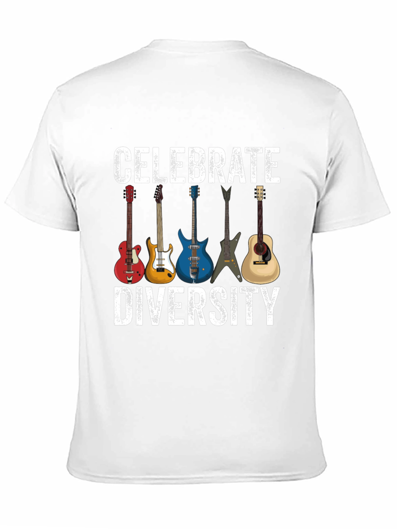 Celebrate Diversity Guitar T-Shirt - Music Lover Tee