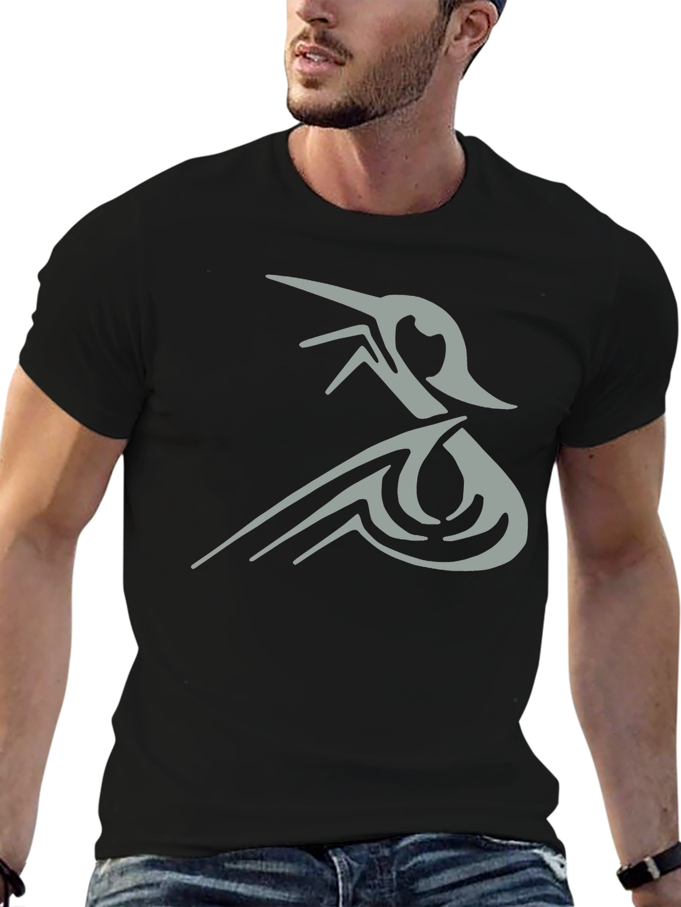 Abstract Graphic Print Black T-Shirt