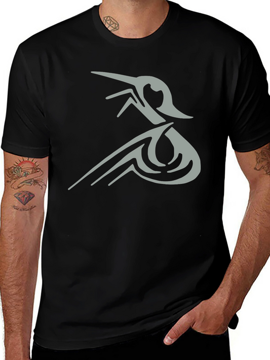Abstract Graphic Print Black T-Shirt