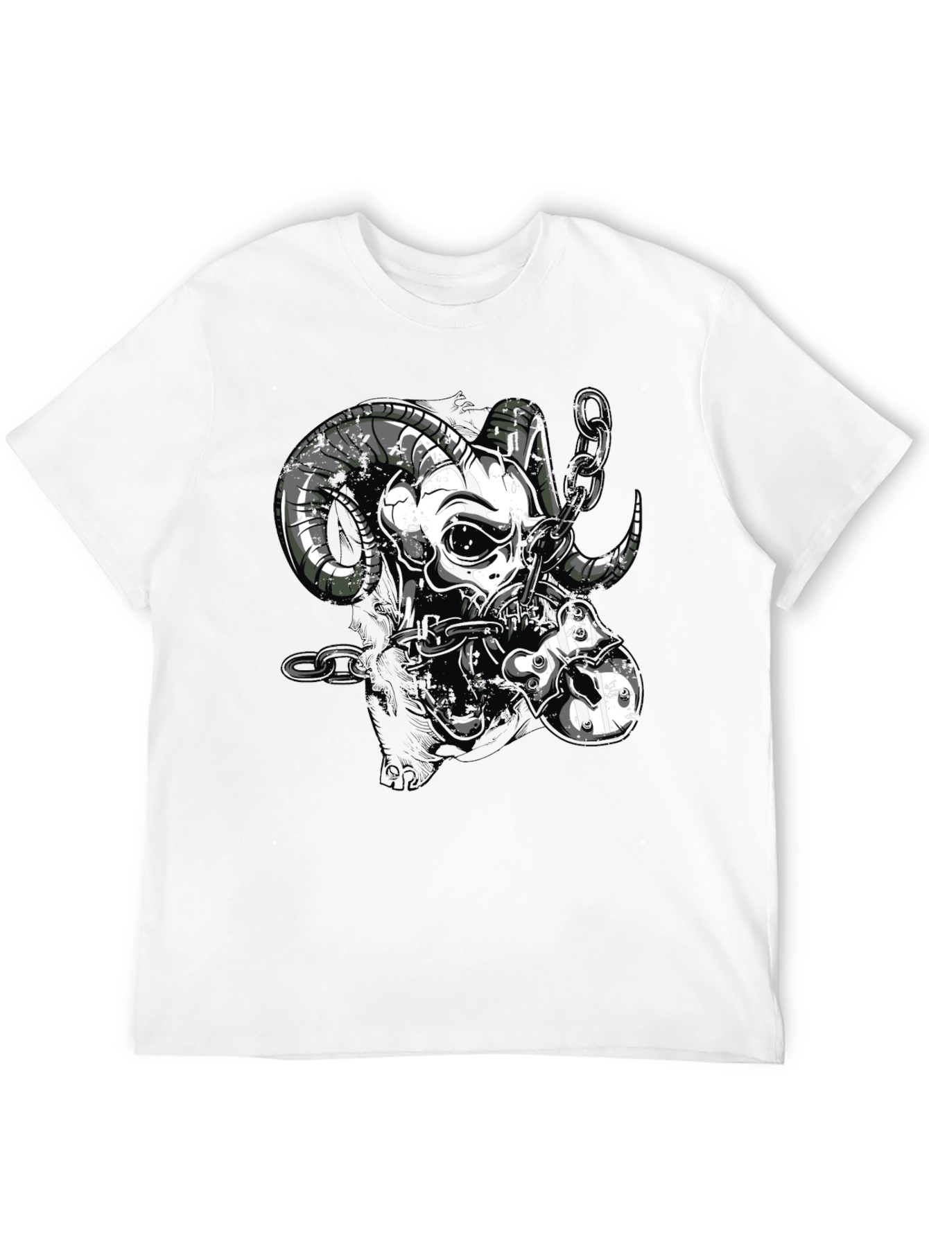 Ram Skull Graphic Black T-Shirt