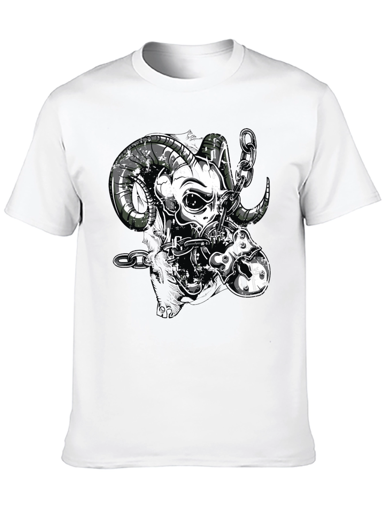 Ram Skull Graphic Black T-Shirt
