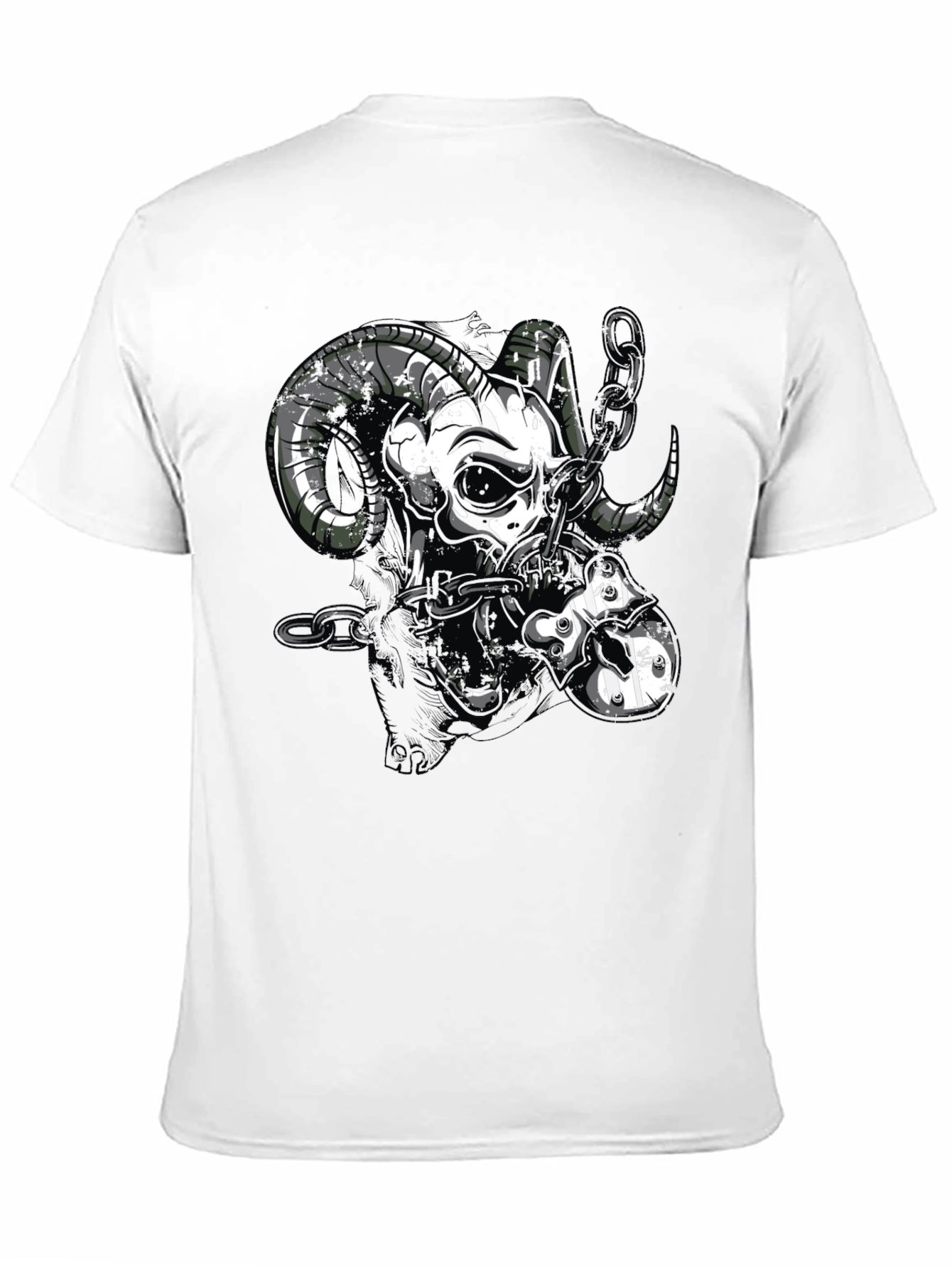 Ram Skull Graphic Black T-Shirt