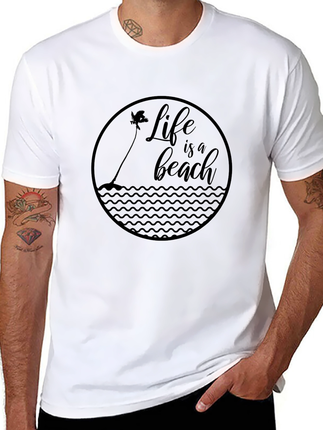 Life is a Beach Graphic Tee - Black T-Shirt