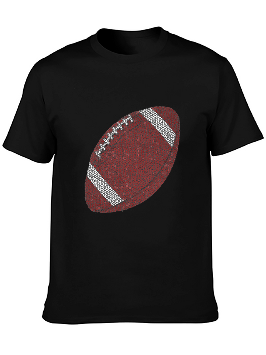 Football Mosaic Graphic Tee - Stylish Casual Wear
