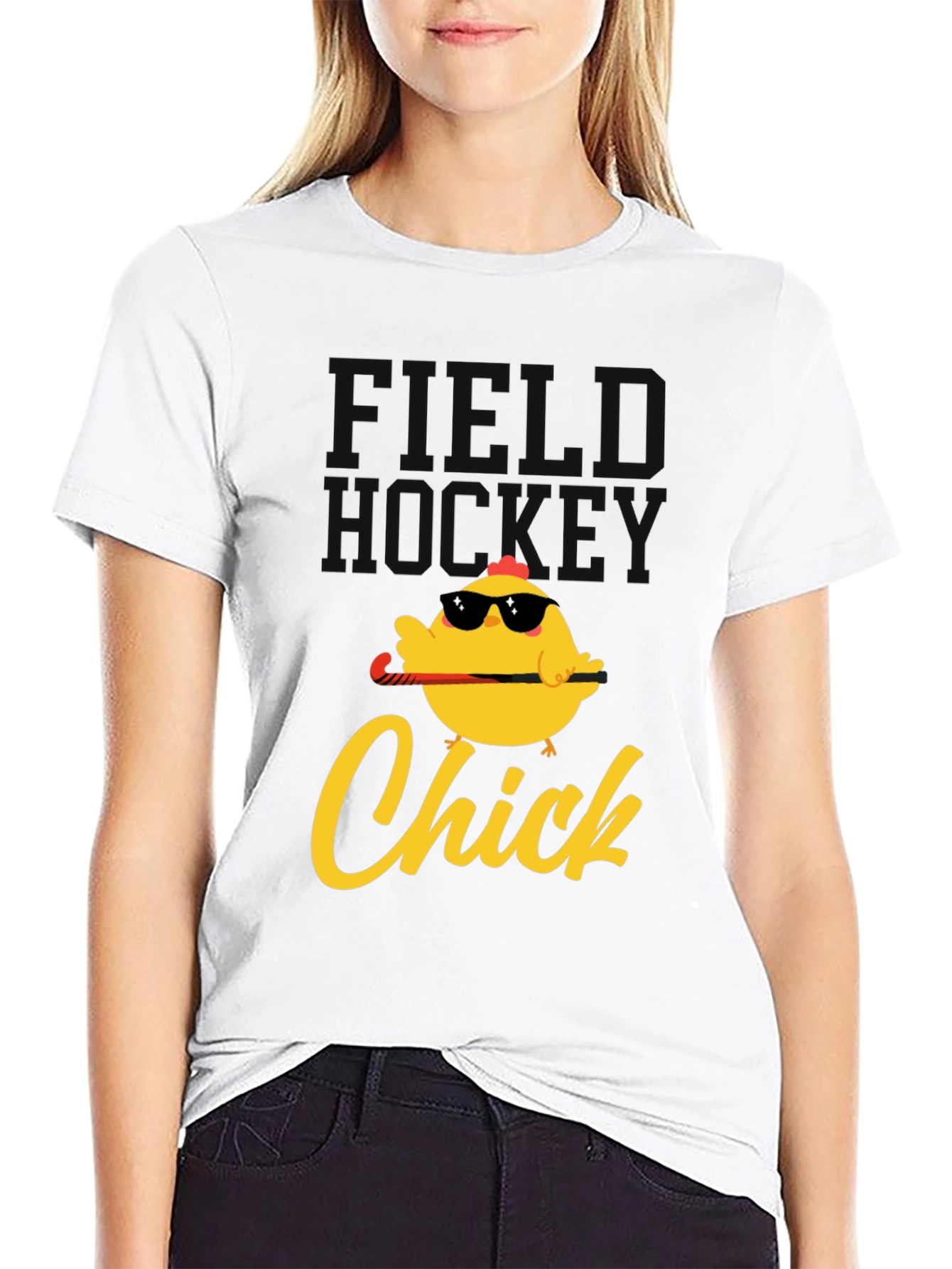 Field Hockey Chick Graphic T-Shirt