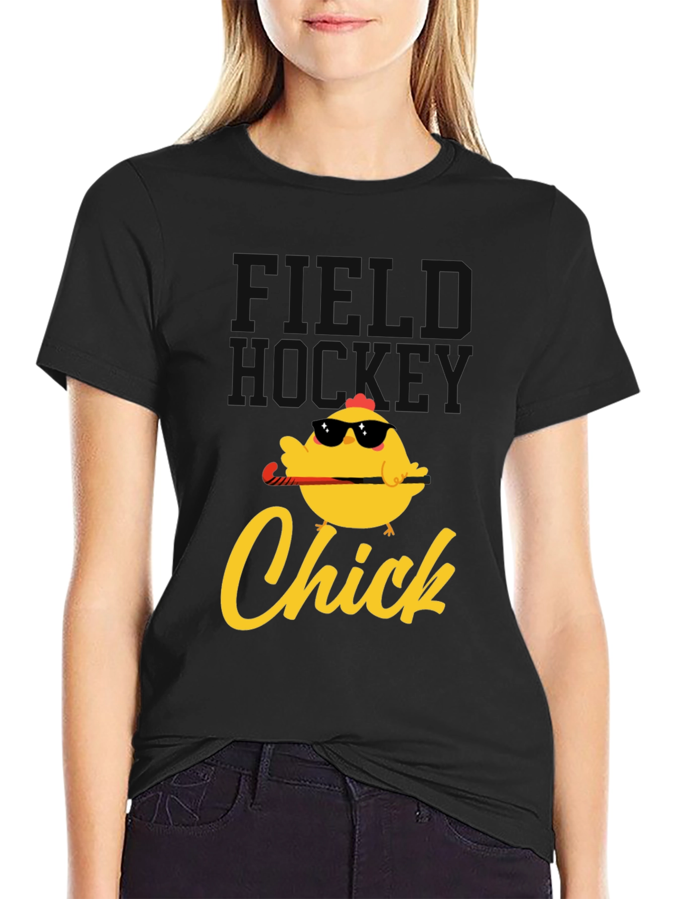 Field Hockey Chick Graphic T-Shirt
