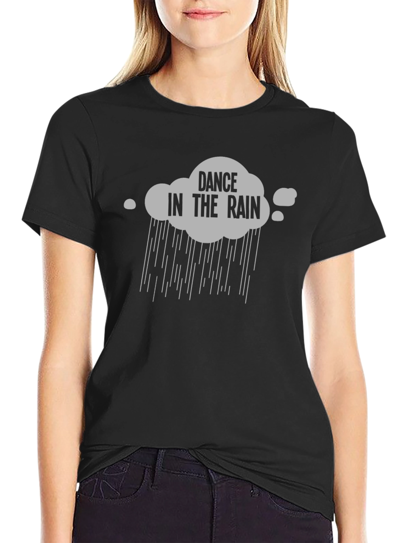 Dance in the Rain Graphic T-Shirt - Black