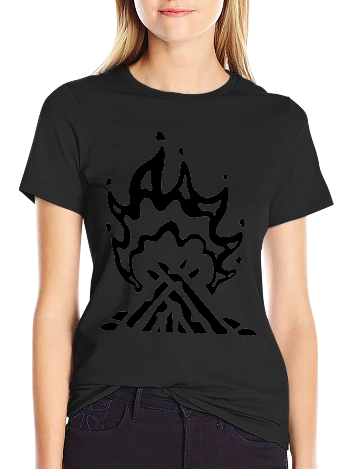 Campfire Graphic T-Shirt - Black