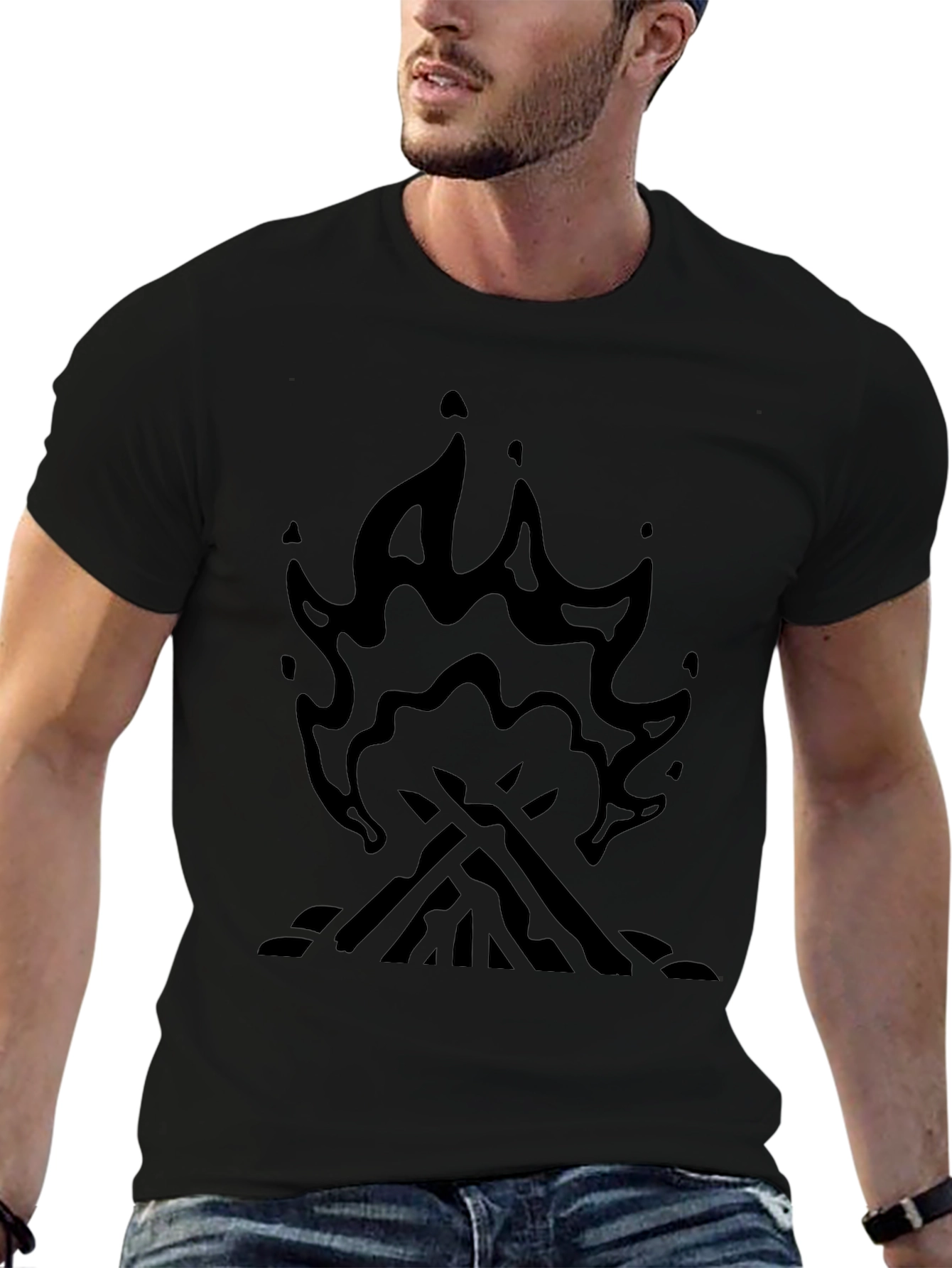Campfire Graphic T-Shirt - Black