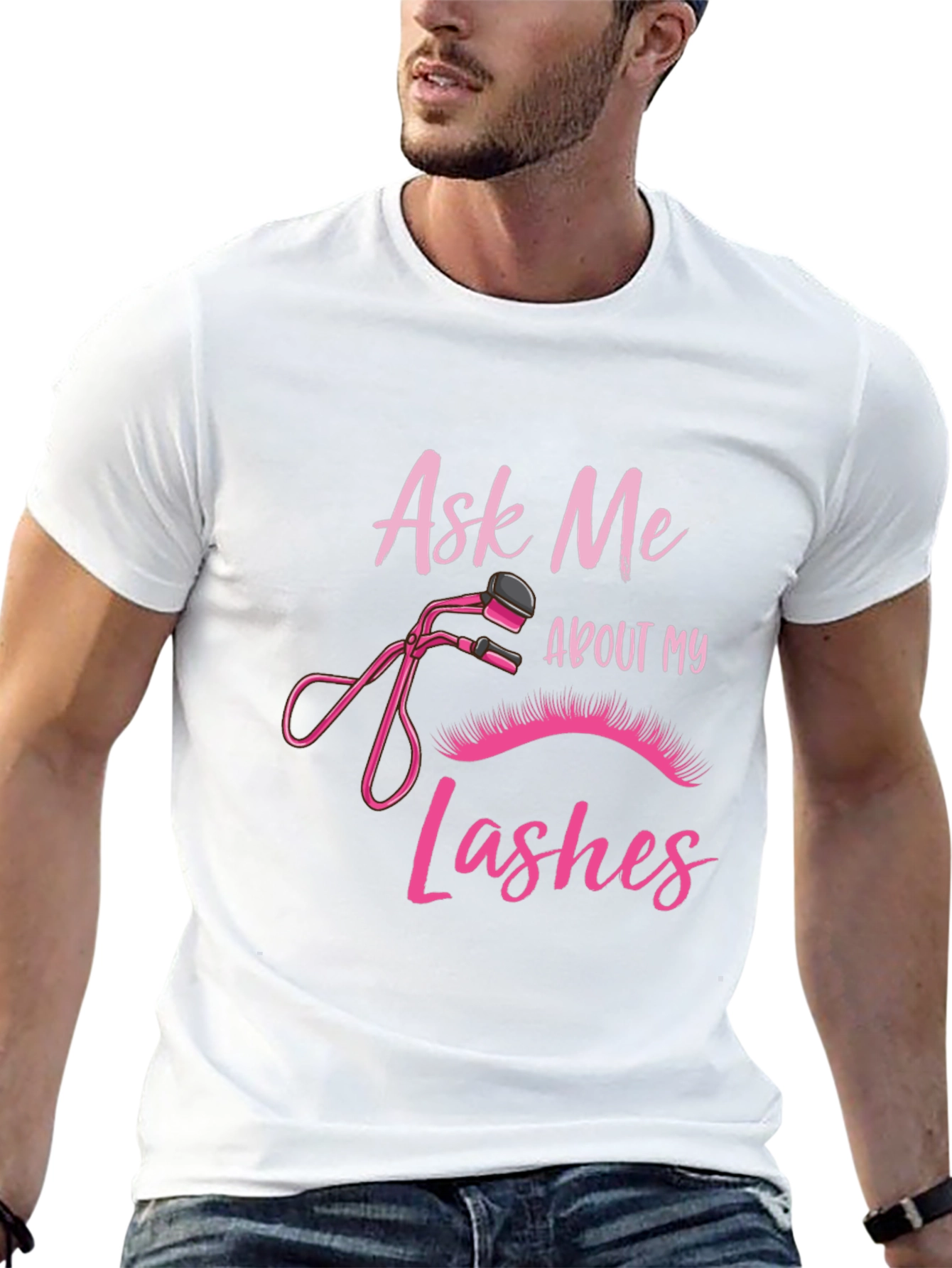 Ask Me About My Lashes Black T-Shirt