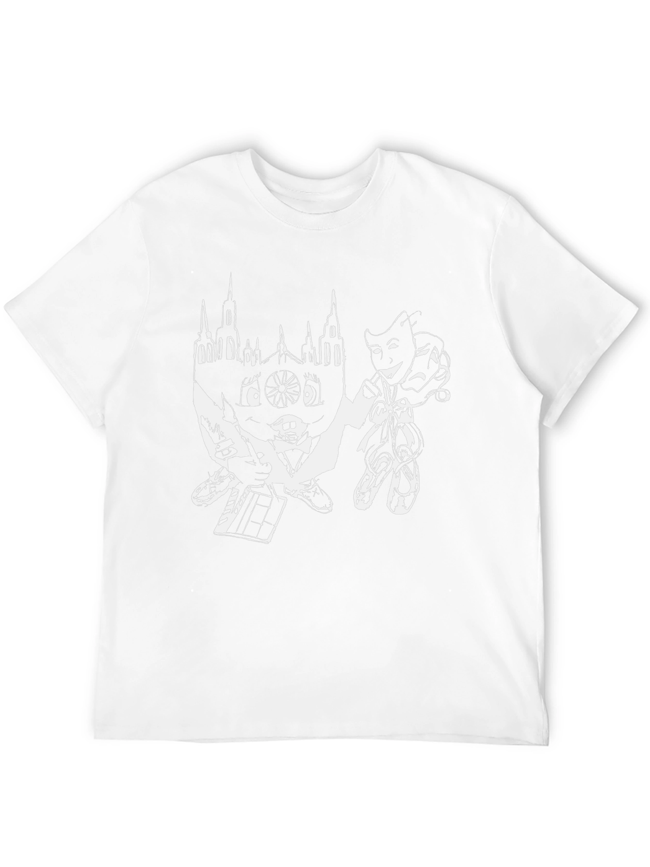 Artistic Graphic Tee - Black Cotton Blend