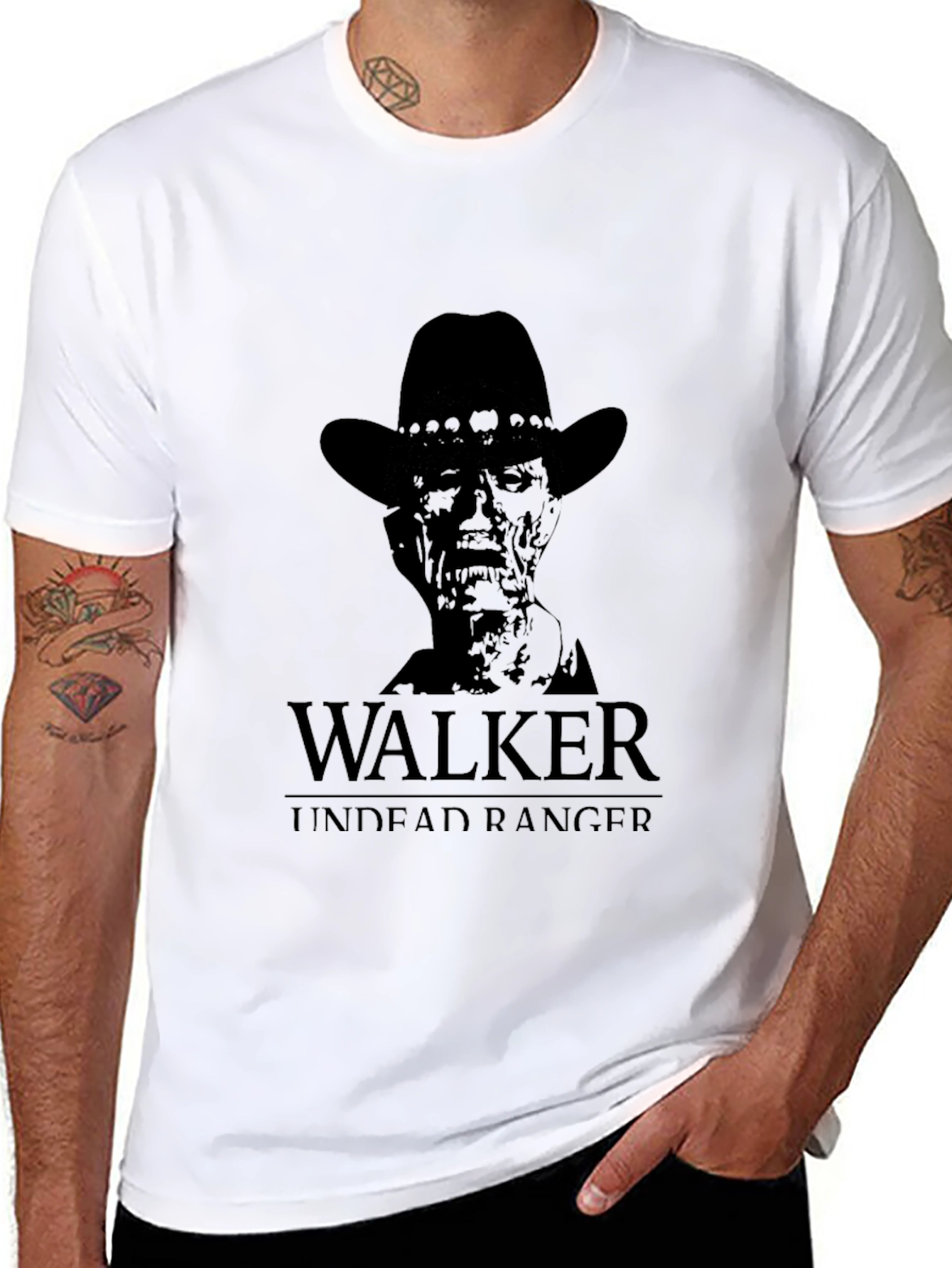 Walker Undead Ranger T-Shirt - Black Graphic Tee