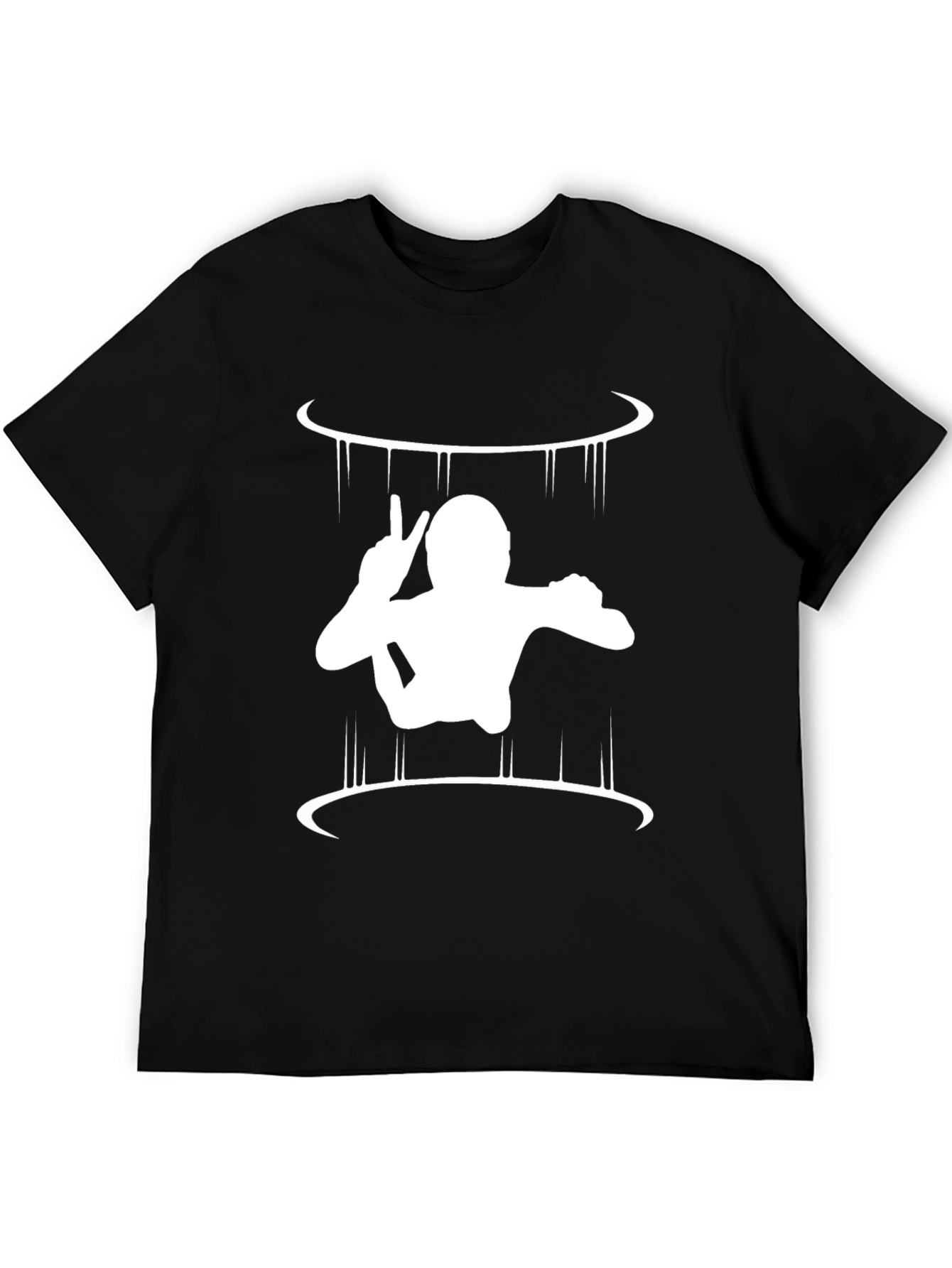 Skydiver Graphic Tee - Black Cotton Comfort