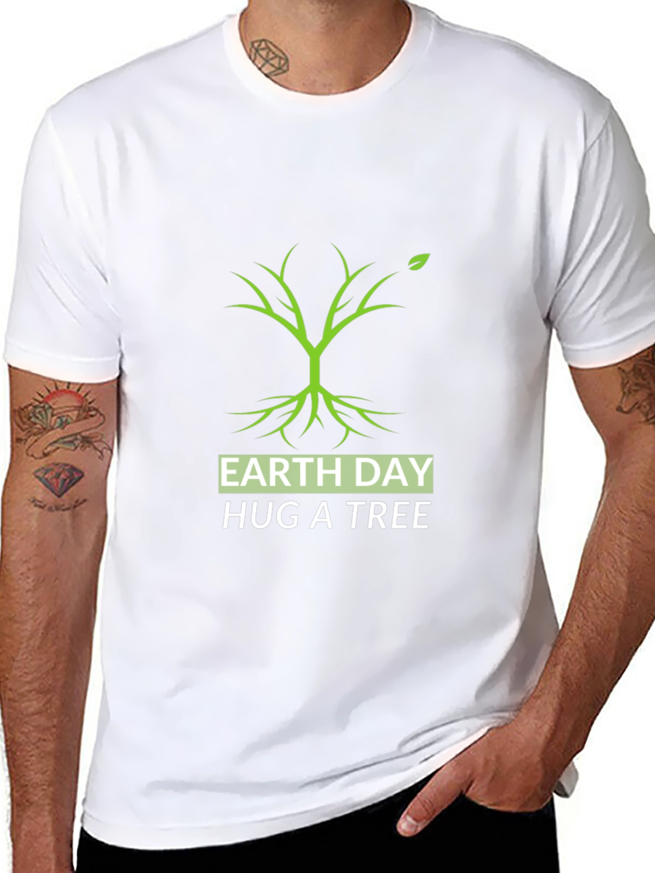 Earth Day Hug A Tree Black T-Shirt