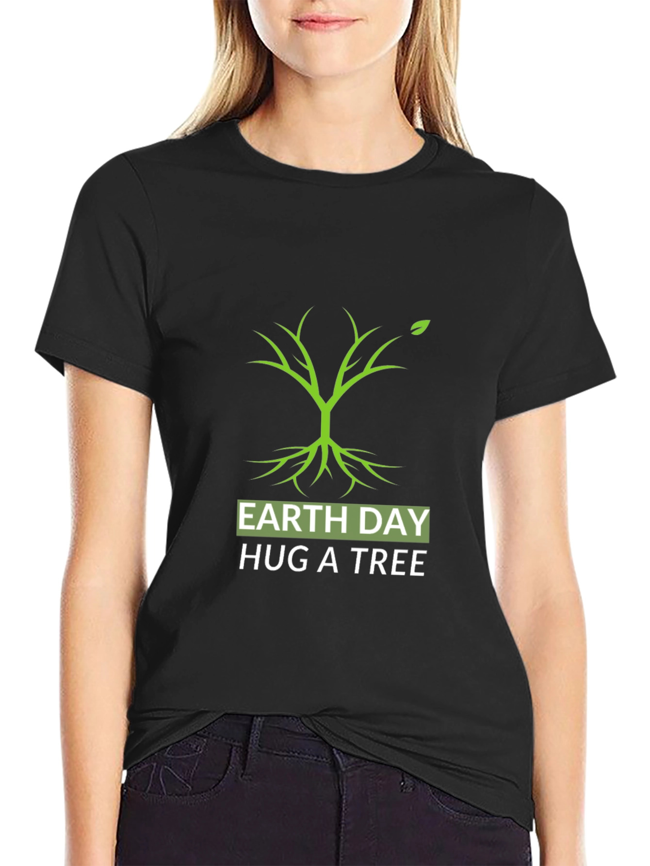 Earth Day Hug A Tree Black T-Shirt