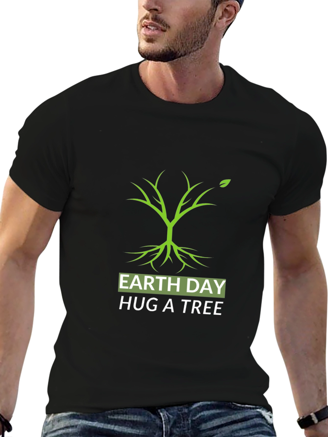 Earth Day Hug A Tree Black T-Shirt