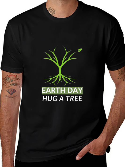 Earth Day Hug A Tree Black T-Shirt