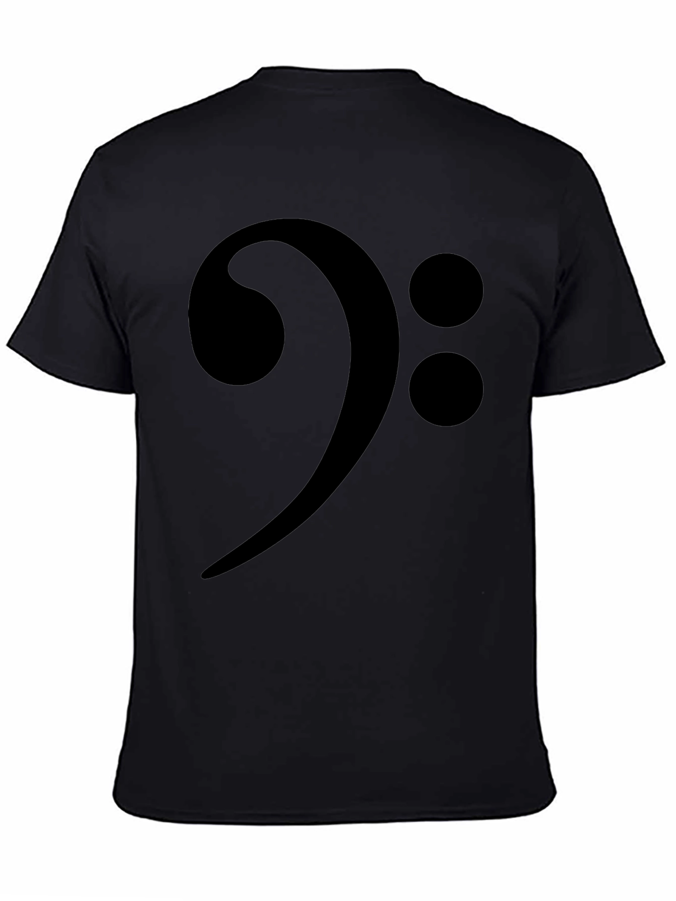 Bass Clef Black Graphic Tee - Music Lover T-Shirt