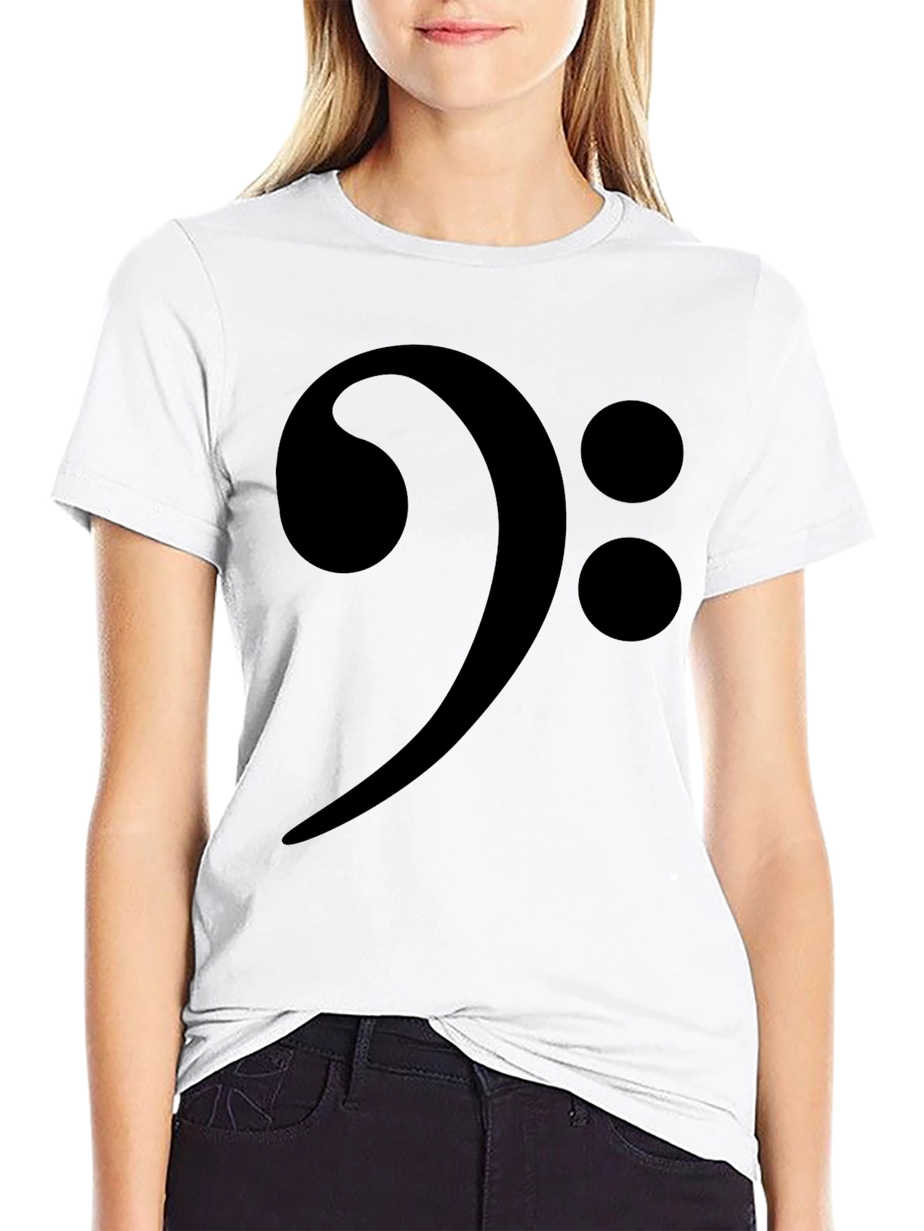 Bass Clef Black Graphic Tee - Music Lover T-Shirt