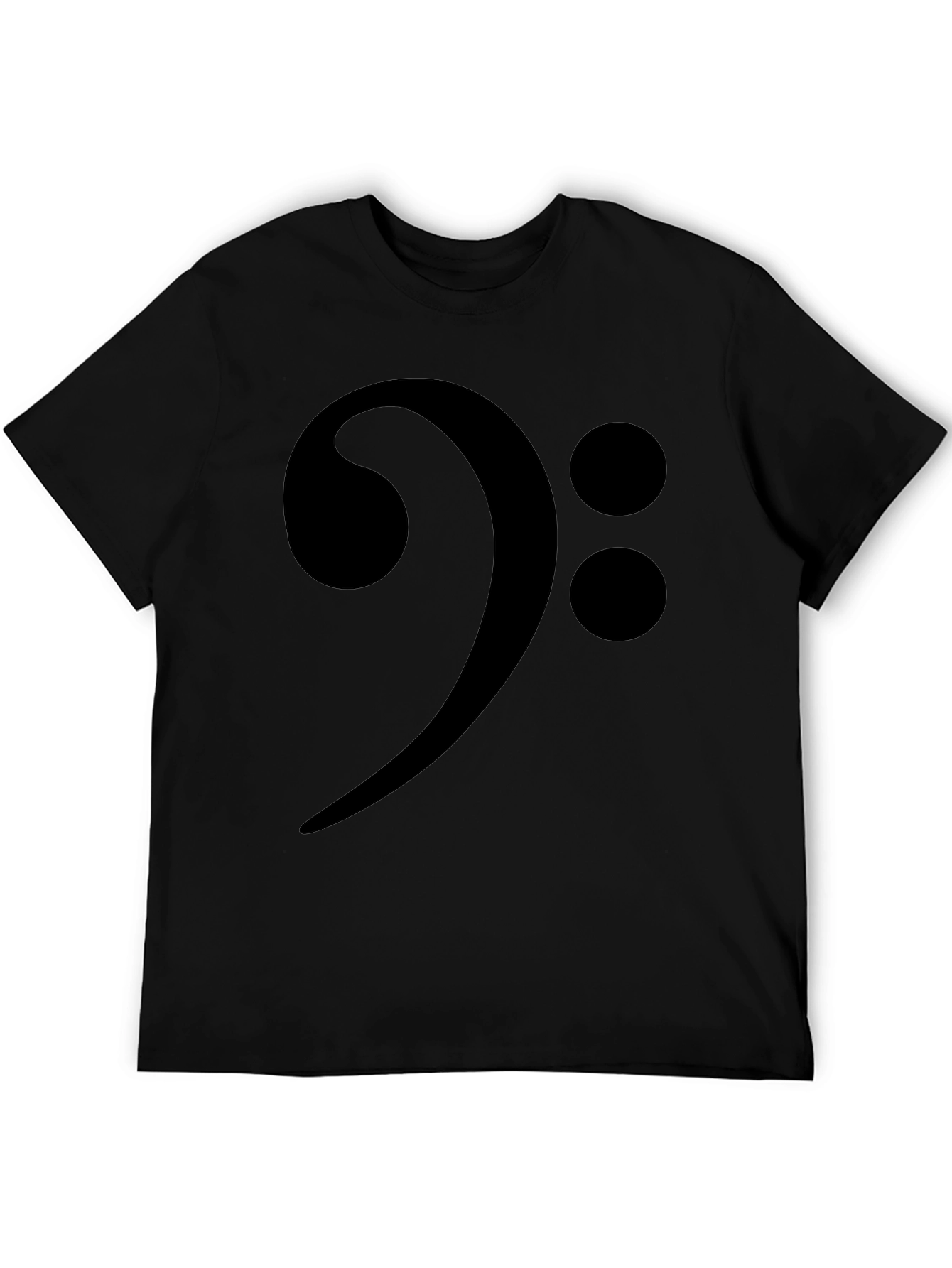 Bass Clef Black Graphic Tee - Music Lover T-Shirt