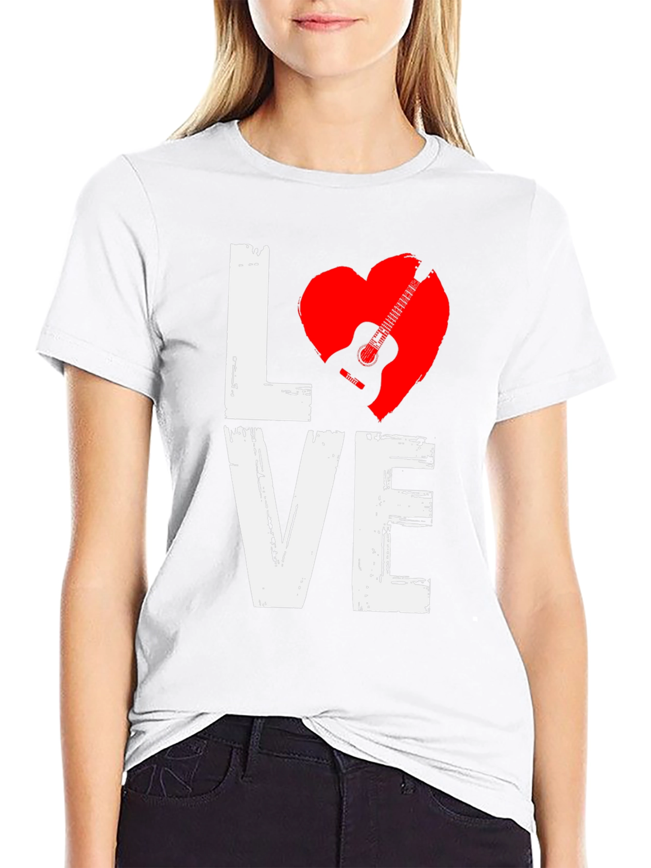 Guitar Love Graphic T-Shirt - Black