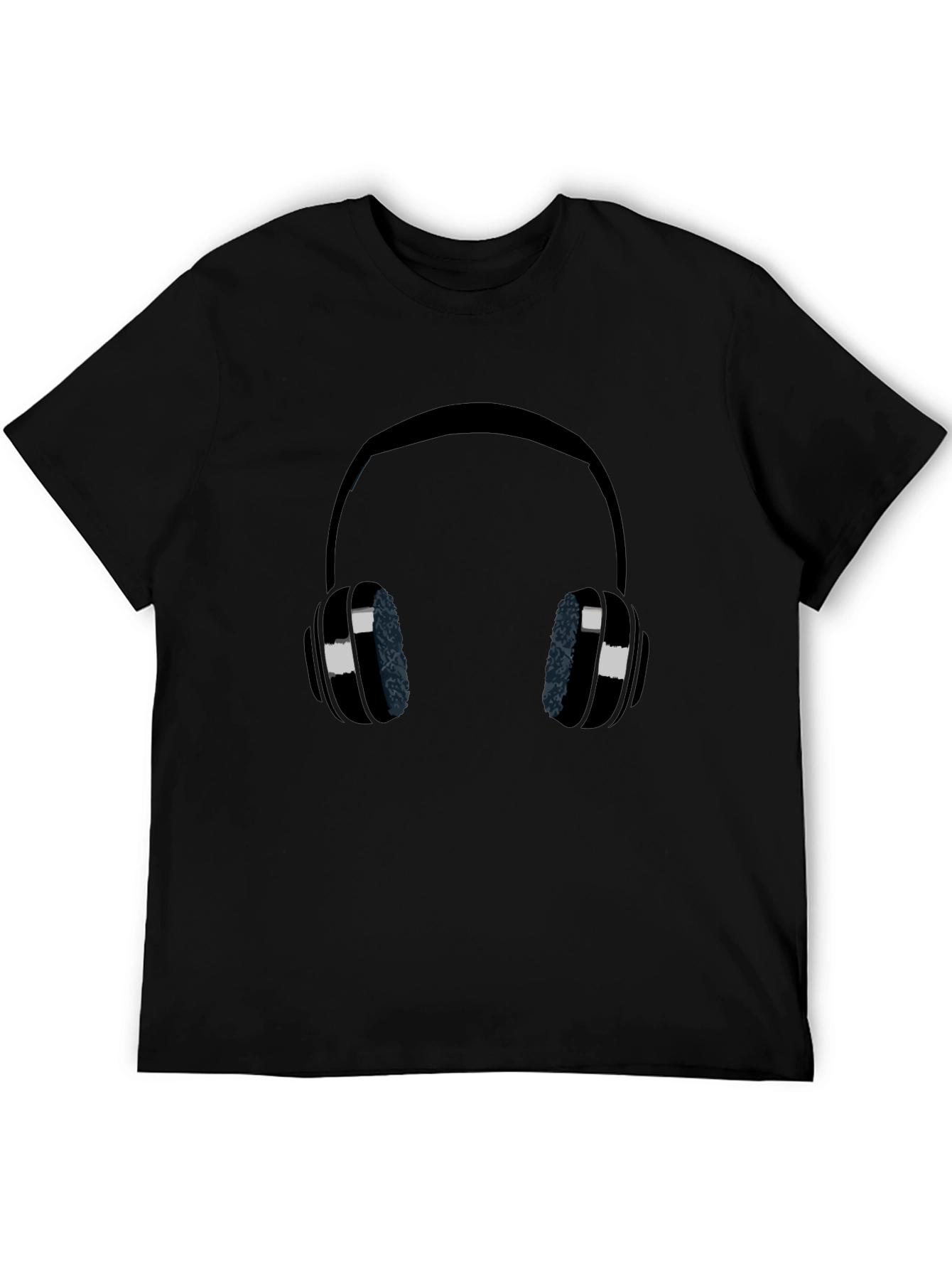Headphones Graphic Black T-Shirt