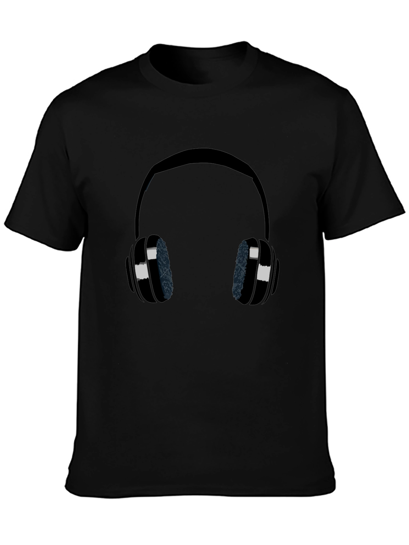 Headphones Graphic Black T-Shirt